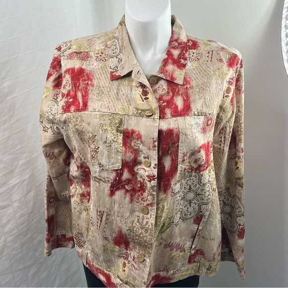 CJ Banks | Linen Blend Blazer/Top - Picture 1 of 6